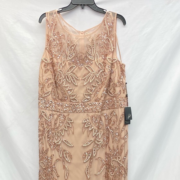 Adrianna-Papell PLUS size beaded sleeveless long gown - Picture 7 of 15